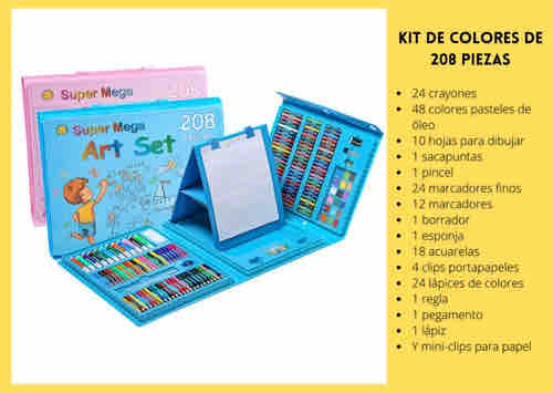 🖍🌈 SET ARTÍSTICO 208 PIEZAS